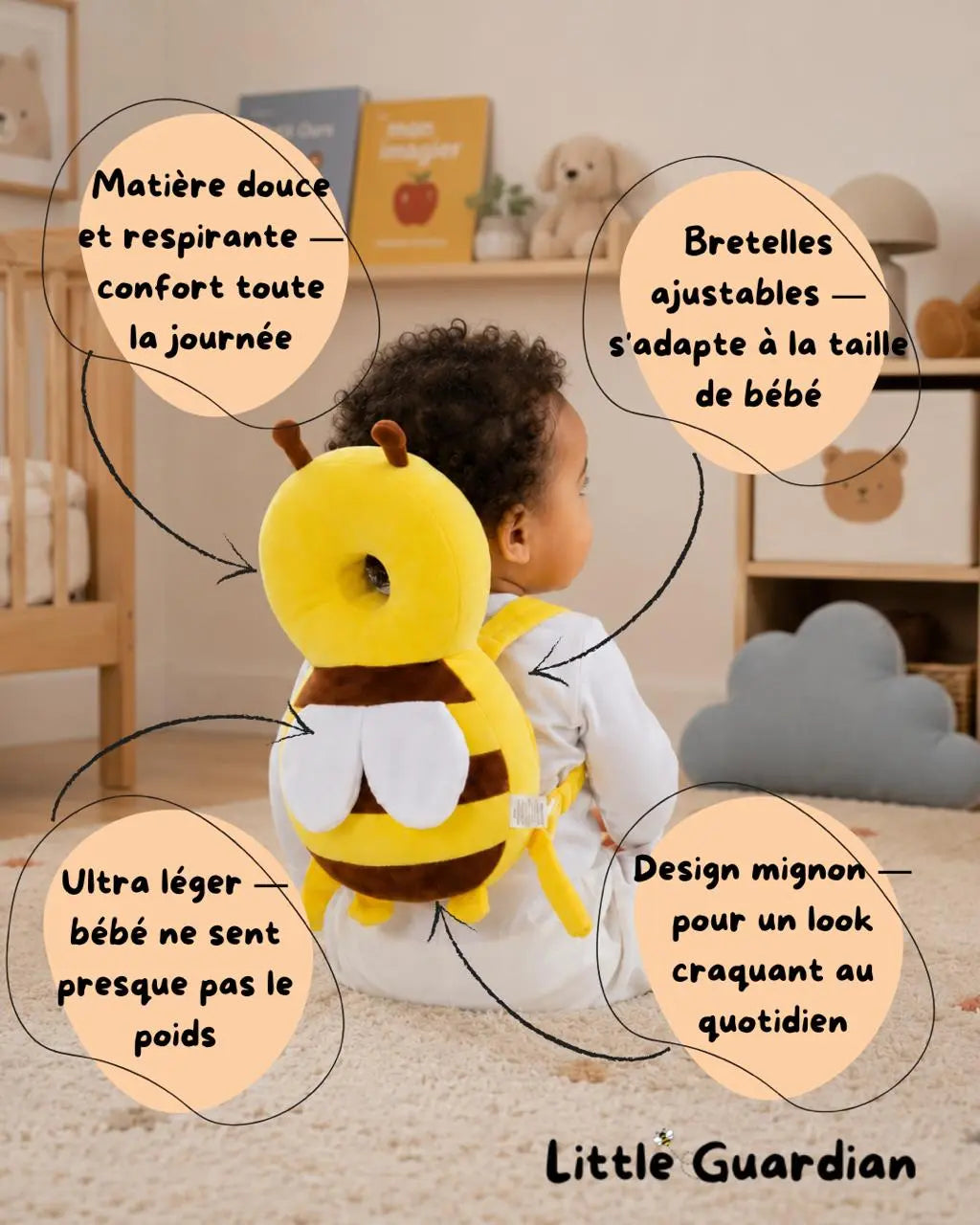 Coussin Protège-Tête Bébé — Protection pour Premiers Pas