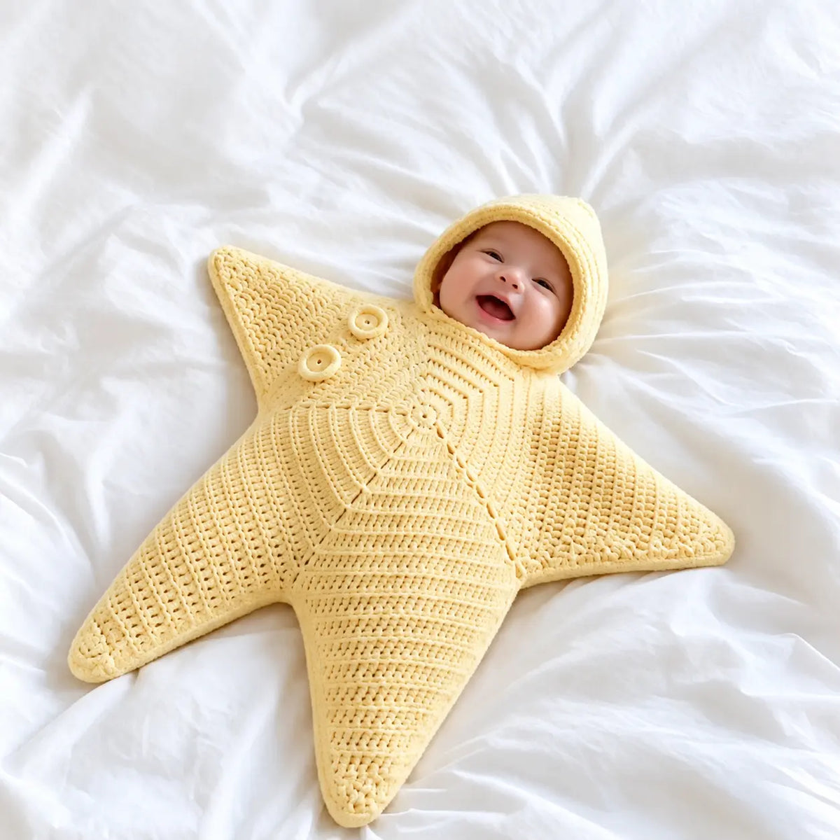 Cocon Étoile en Tricot pour Nouveau-Né