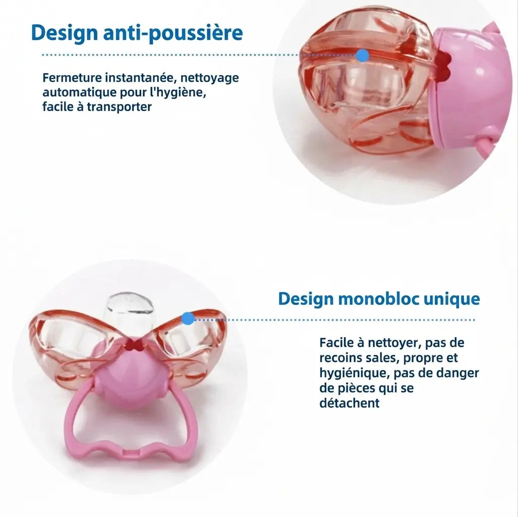 Sucette Bébé Auto-Fermante — Capot Protecteur Anti-Poussière