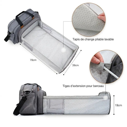 Sac à Langer Convertible — Couffin et Matelas à Langer Intégrés