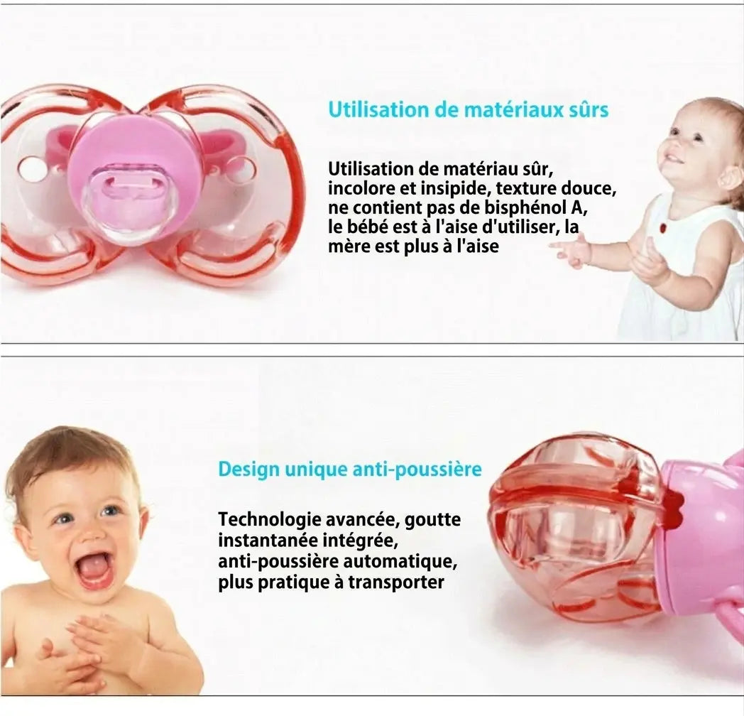Sucette Bébé Auto-Fermante — Capot Protecteur Anti-Poussière